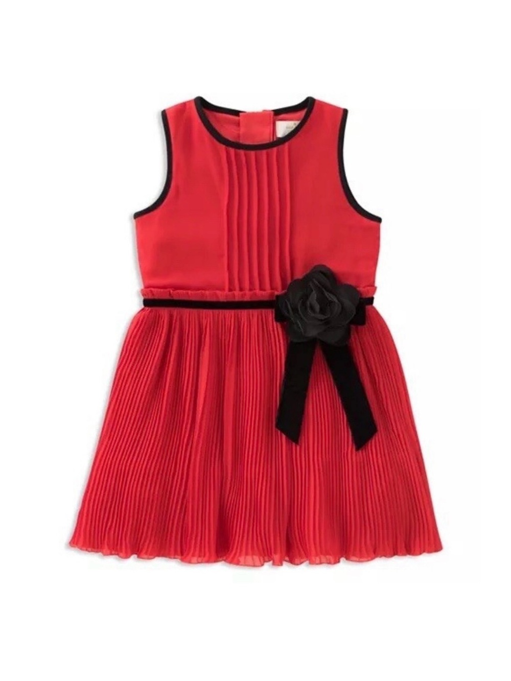 Kate Spades Red Pleated Chiffon Sleeveless Dress